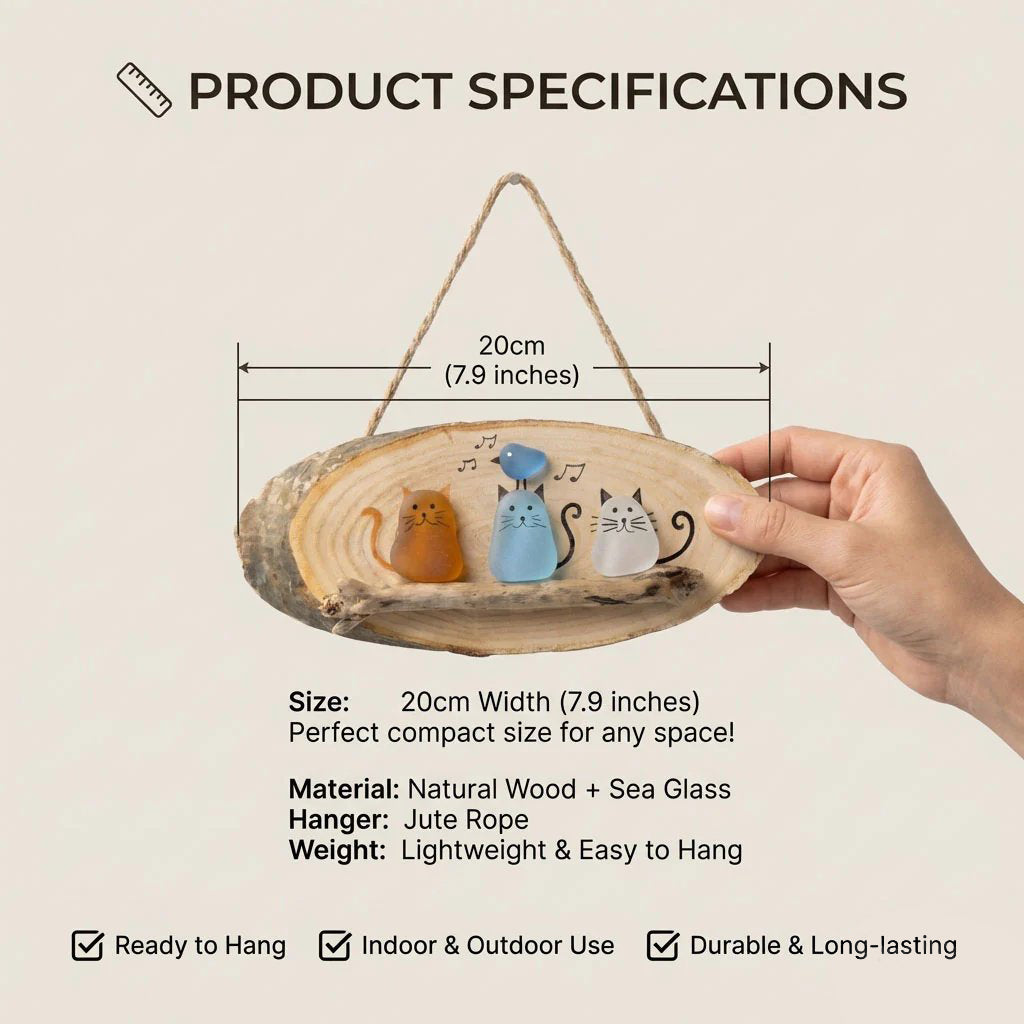 😻💕 Super Cute Sea Glass Cat Wall Hanging ✨🐾