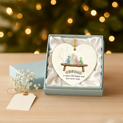 🌊Heart Sea Glass Family Ornament