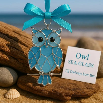 🌊Handmade Sea Glass Bird Acrylic Ornament