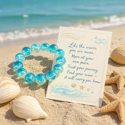 🌊💙Sea Glass Beaded Bracelet