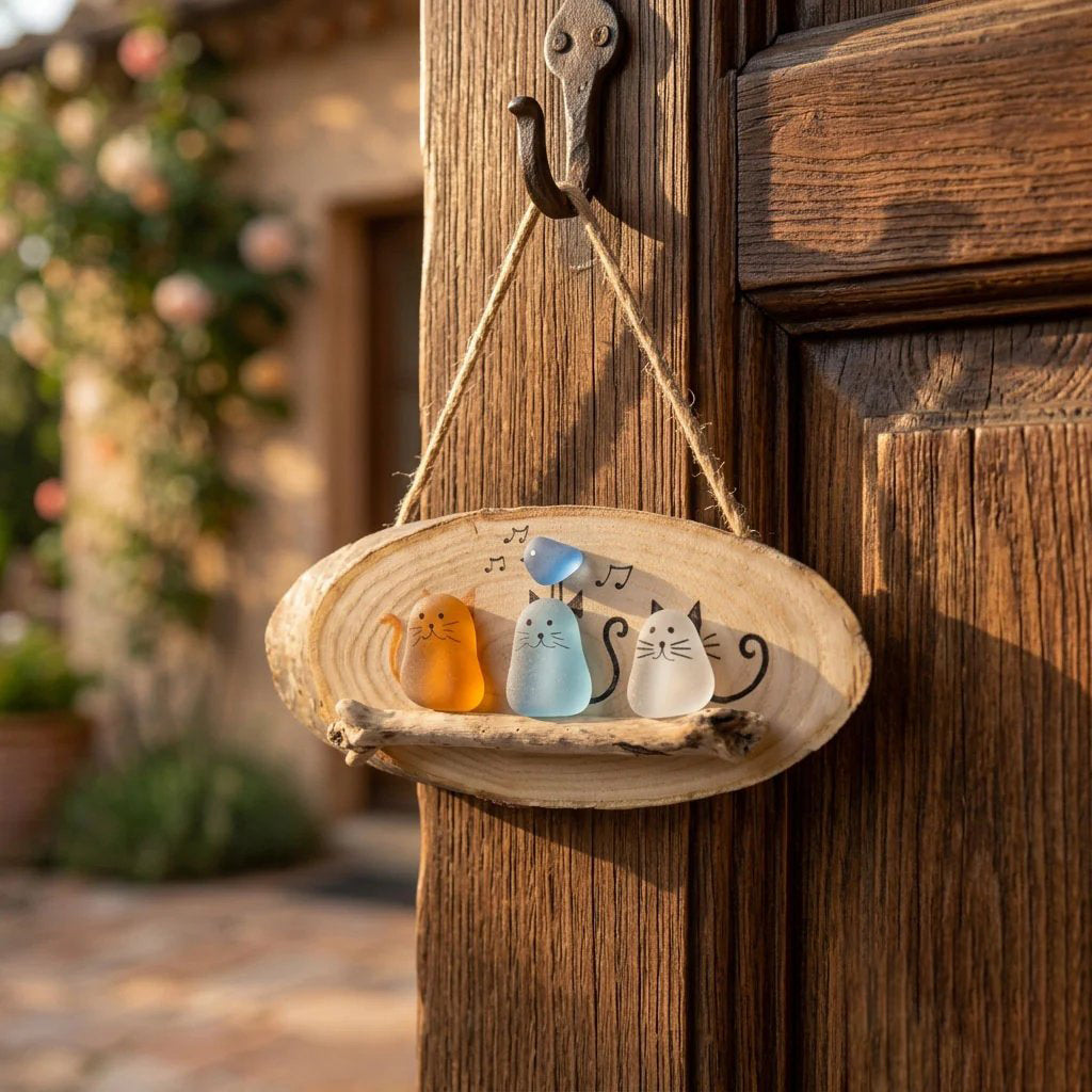 😻💕 Super Cute Sea Glass Cat Wall Hanging ✨🐾